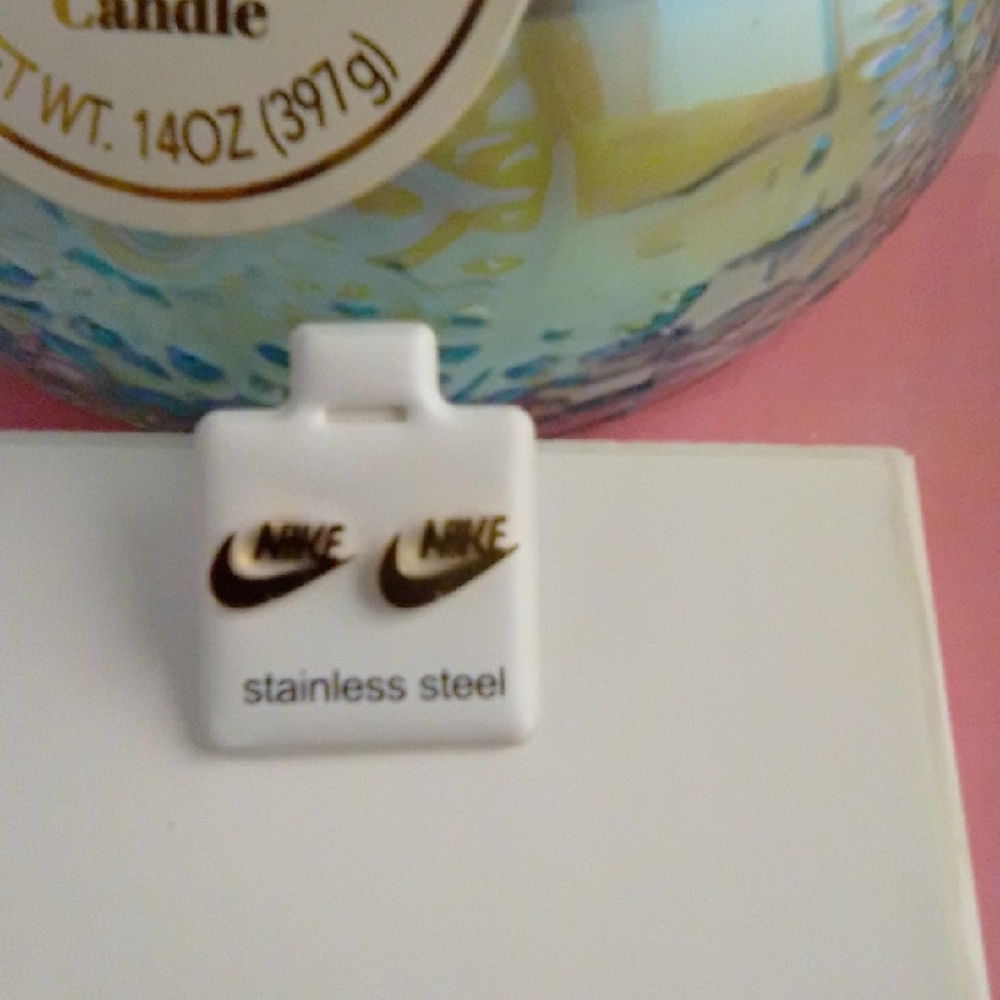 Nike Stainless Steel Logo Earrings